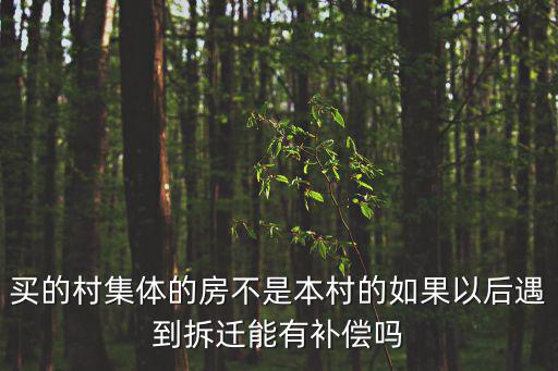 買的村集體的房不是本村的如果以后遇到拆遷能有補償嗎