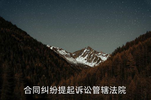 合同糾紛提起訴訟管轄法院