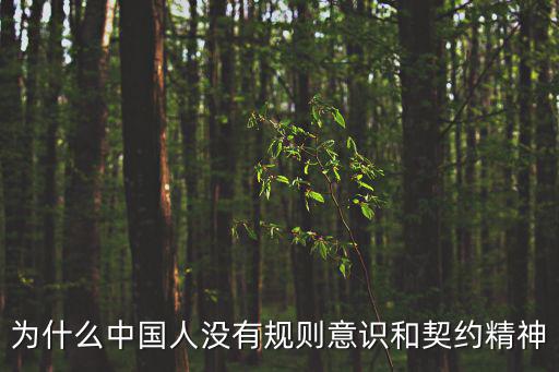 為什么中國人沒有規(guī)則意識和契約精神