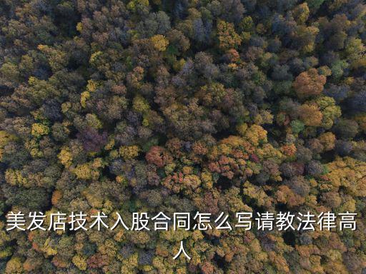 技術(shù)入股合伙人合同協(xié)議書(shū)，如何制定技術(shù)入股合同