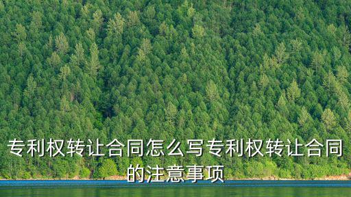 專利權(quán)轉(zhuǎn)讓合同怎么寫專利權(quán)轉(zhuǎn)讓合同的注意事項