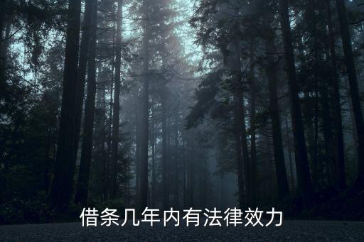 借條幾年內(nèi)有法律效力