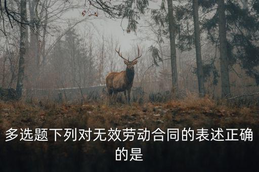 多選題下列對無效勞動合同的表述正確的是