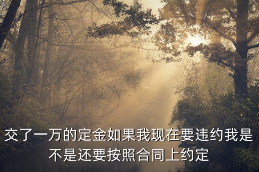 交了一萬的定金如果我現(xiàn)在要違約我是不是還要按照合同上約定
