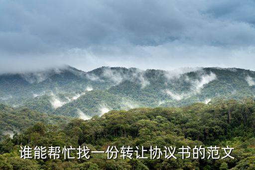 轉讓且協(xié)助辦理協(xié)議書，誰能幫忙找一份轉讓協(xié)議書的范文