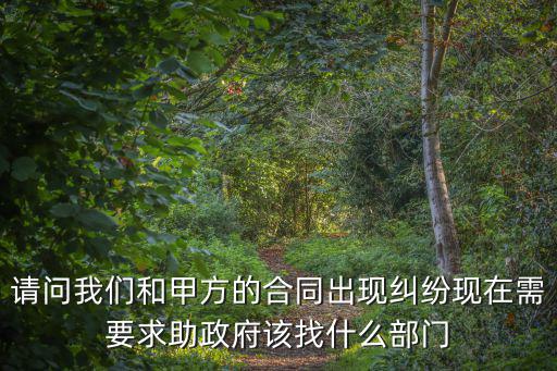 合作合同糾紛找哪個部門解決最快，請問我們和甲方的合同出現(xiàn)糾紛現(xiàn)在需要求助政府該找什么部門