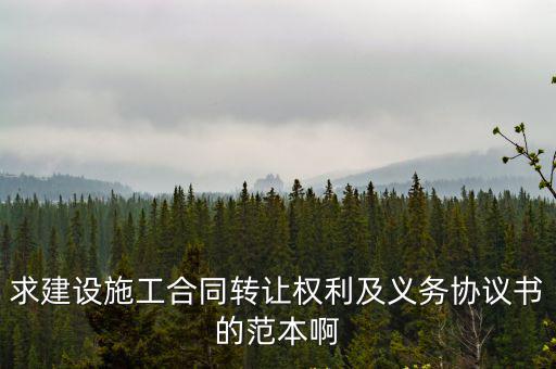求建設施工合同轉讓權利及義務協(xié)議書的范本啊