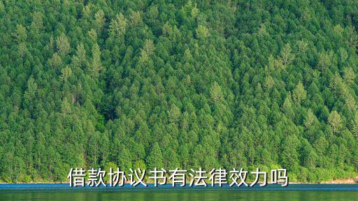 借款協(xié)議書有法律效力嗎