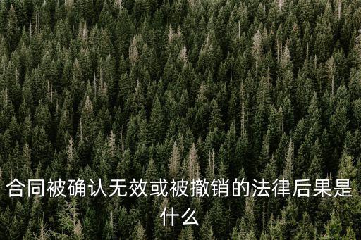 簡述合同被確認無效或撤銷的后果，合同被確認無效或撤銷的法律后果