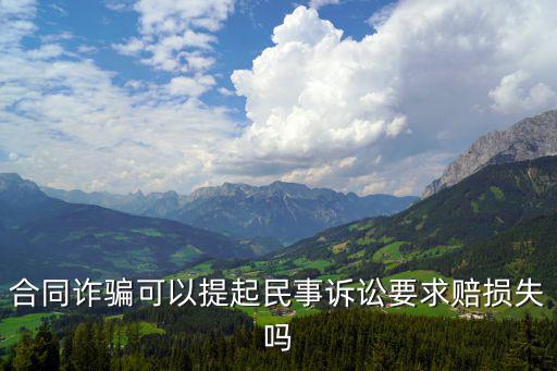 合同詐騙可以提起民事訴訟要求賠損失嗎