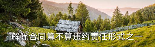 解除合同算不算違約責(zé)任形式之一