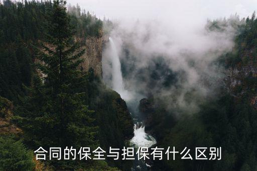 合同的保全與擔保有什么區(qū)別
