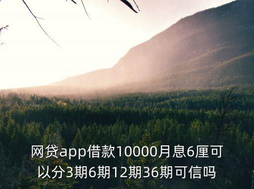 網(wǎng)貸app借款10000月息6厘可以分3期6期12期36期可信嗎