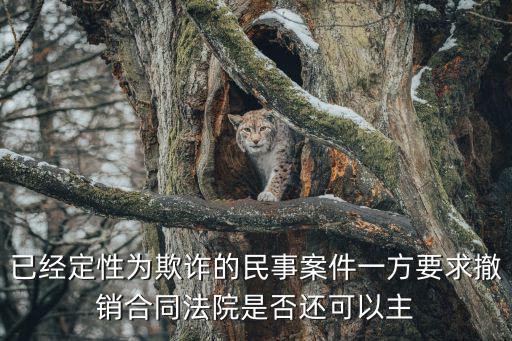 已經(jīng)定性為欺詐的民事案件一方要求撤銷合同法院是否還可以主