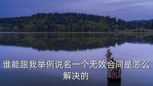 無(wú)效合同舉例說(shuō)明書(shū)，誰(shuí)能跟我舉例說(shuō)名一個(gè)無(wú)效合同是怎么解決的