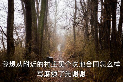 我想從附近的村莊買個墳地合同怎么樣寫麻煩了先謝謝
