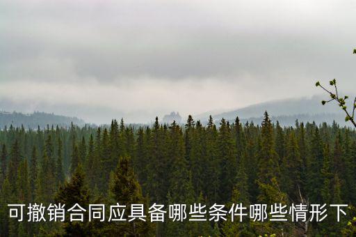 合同撤銷的條件，可撤銷合同應(yīng)具備哪些條件哪些情形下
