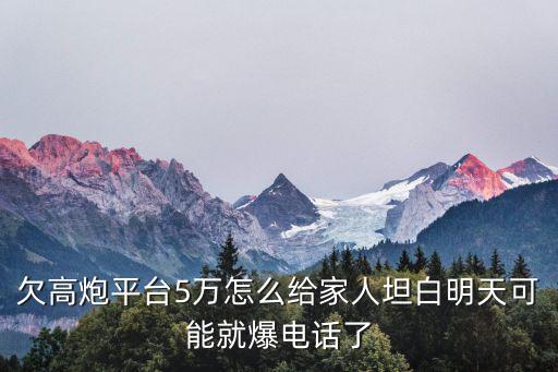 欠高炮平臺(tái)5萬(wàn)怎么給家人坦白明天可能就爆電話了