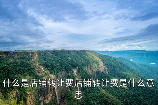 什么是店鋪轉(zhuǎn)讓費(fèi)店鋪轉(zhuǎn)讓費(fèi)是什么意思