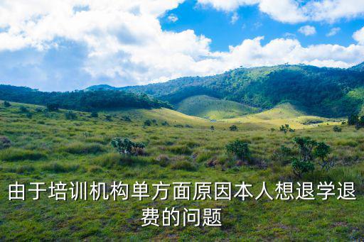 由于培訓(xùn)機(jī)構(gòu)單方面原因本人想退學(xué)退費(fèi)的問(wèn)題