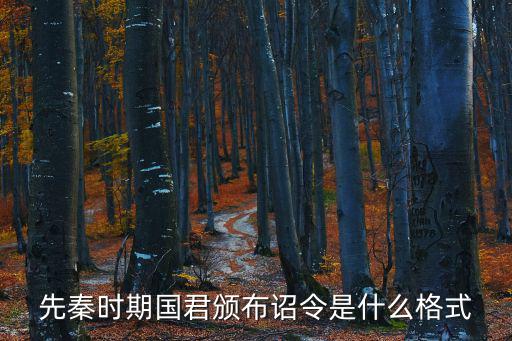 先秦時(shí)期國(guó)君頒布詔令是什么格式