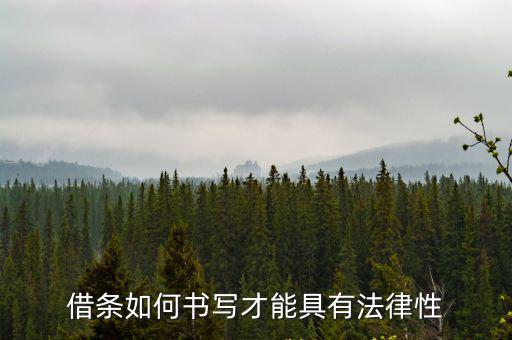 借條如何書寫才能具有法律性