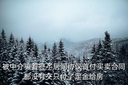 房東被中介騙簽合同的案例，被中介騙著簽了居間協(xié)議首付買賣合同都沒有交只付了定金給房