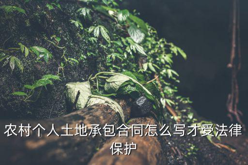 農(nóng)村個(gè)人土地承包合同怎么寫才受法律保護(hù)