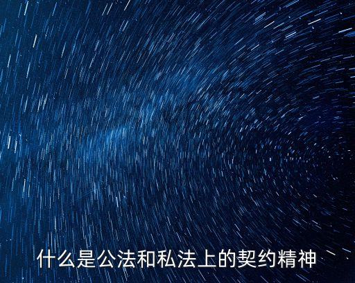 什么是公法和私法上的契約精神
