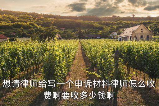 想請(qǐng)律師給寫一個(gè)申訴材料律師怎么收費(fèi)啊要收多少錢啊