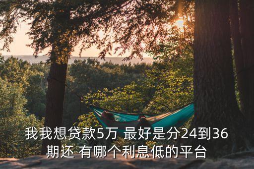 我我想貸款5萬 最好是分24到36期還 有哪個利息低的平臺