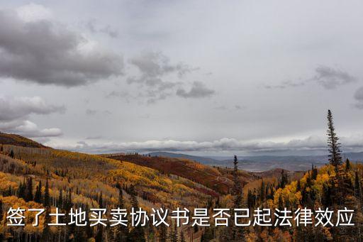 簽了土地買賣協(xié)議書是否已起法律效應(yīng)