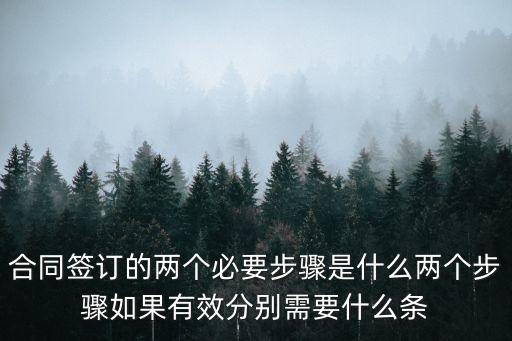 簽合同的正確流程圖解，合同簽訂的兩個必要步驟是什么兩個步驟如果有效分別需要什么條