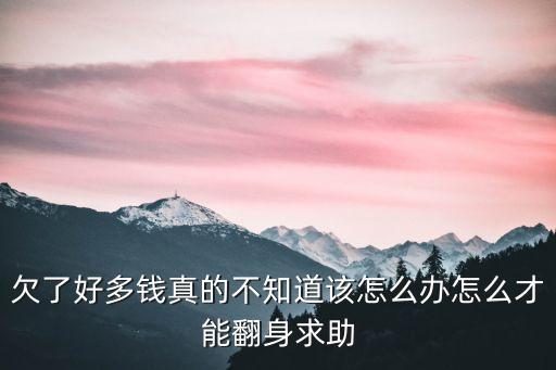 負(fù)債多怎么翻身，身負(fù)200萬巨額債務(wù)如何才能翻身