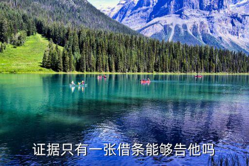 單憑一張借條能起訴嗎 只有名字，如果只有一張借條可以起訴一個人嗎