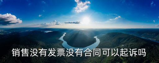 銷售沒有發(fā)票沒有合同可以起訴嗎