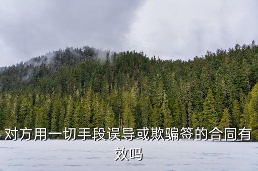 被人騙著簽合同合法嗎，對方用一切手段誤導或欺騙簽的合同有效嗎
