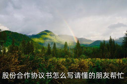 股份合作協(xié)議書怎么寫請懂的朋友幫忙