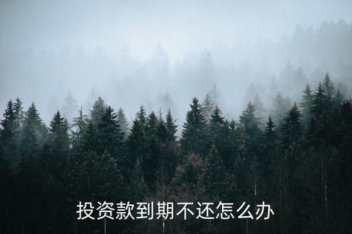 投資款到期不還怎么辦