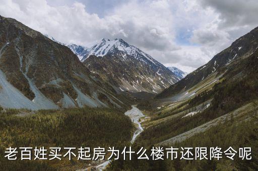 老百姓買不起房為什么樓市還限降令呢
