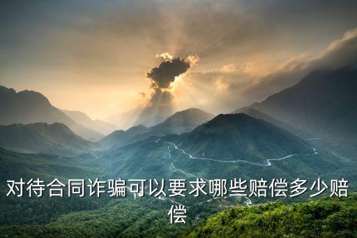對待合同詐騙可以要求哪些賠償多少賠償