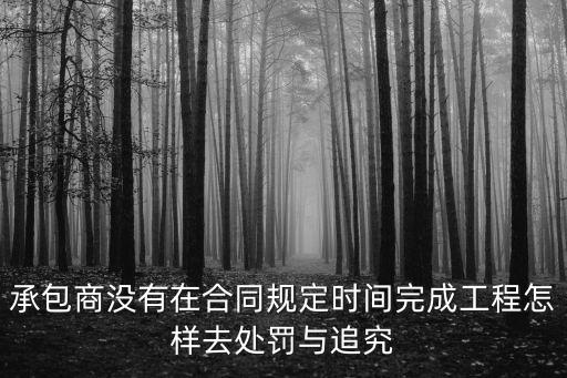 承包商沒有在合同規(guī)定時間完成工程怎樣去處罰與追究