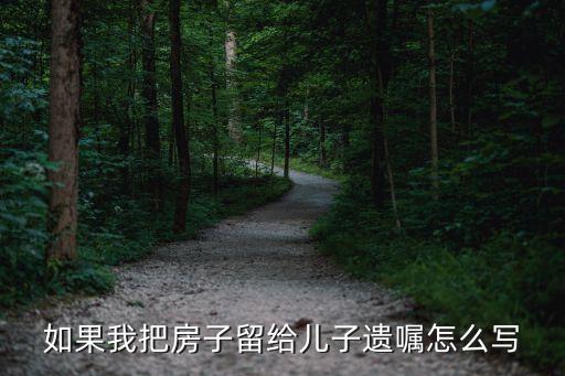 如果我把房子留給兒子遺囑怎么寫