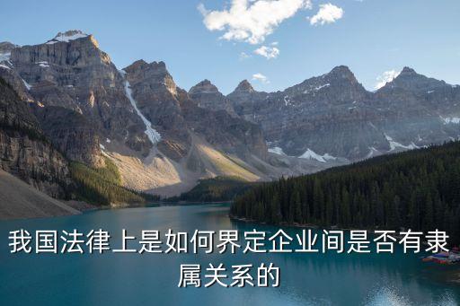 我國(guó)法律上是如何界定企業(yè)間是否有隸屬關(guān)系的