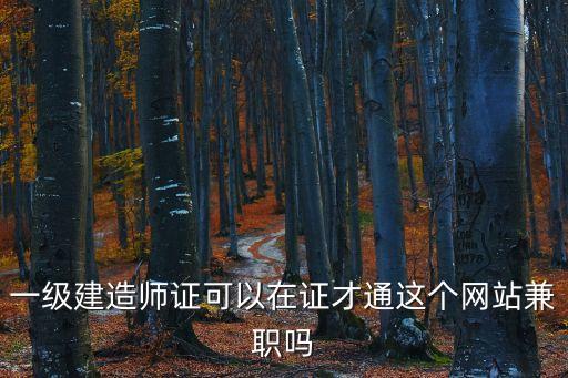 一級(jí)建造師證可以在證才通這個(gè)網(wǎng)站兼職嗎