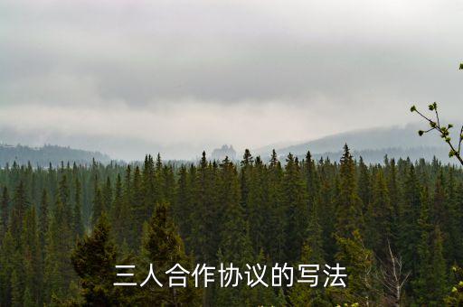 三人合作協(xié)議的寫(xiě)法