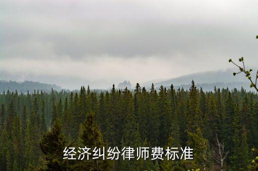 經(jīng)濟糾紛律師費標準