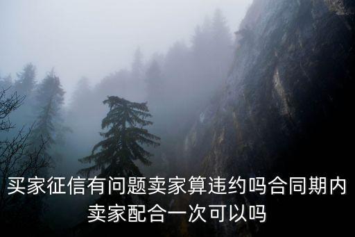 買家征信有問題賣家算違約嗎合同期內(nèi)賣家配合一次可以嗎
