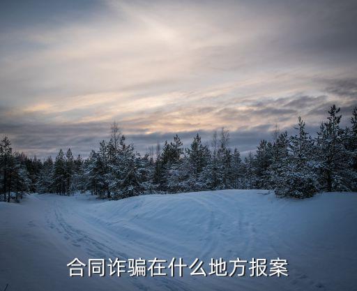 簽合同被騙去哪里報(bào)警，合同詐騙在哪里報(bào)案