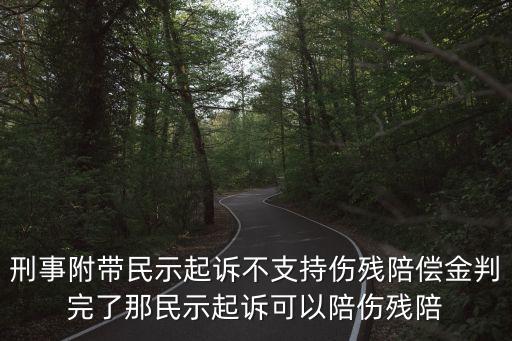 刑事附帶民示起訴不支持傷殘陪償金判完了那民示起訴可以陪傷殘陪